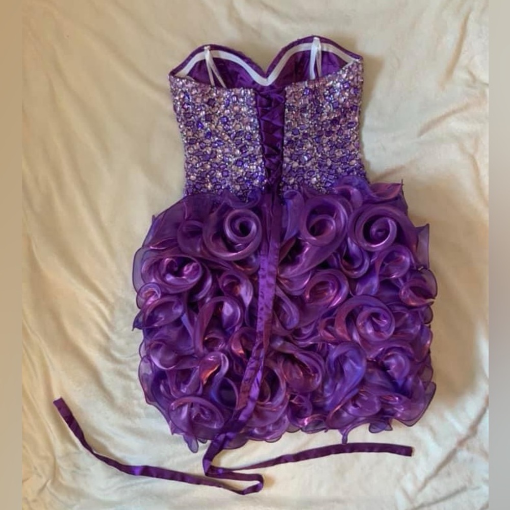 NEW Party Time Purple Cocktail Dress NWOT women’s size 2 - Picture 5 of 9